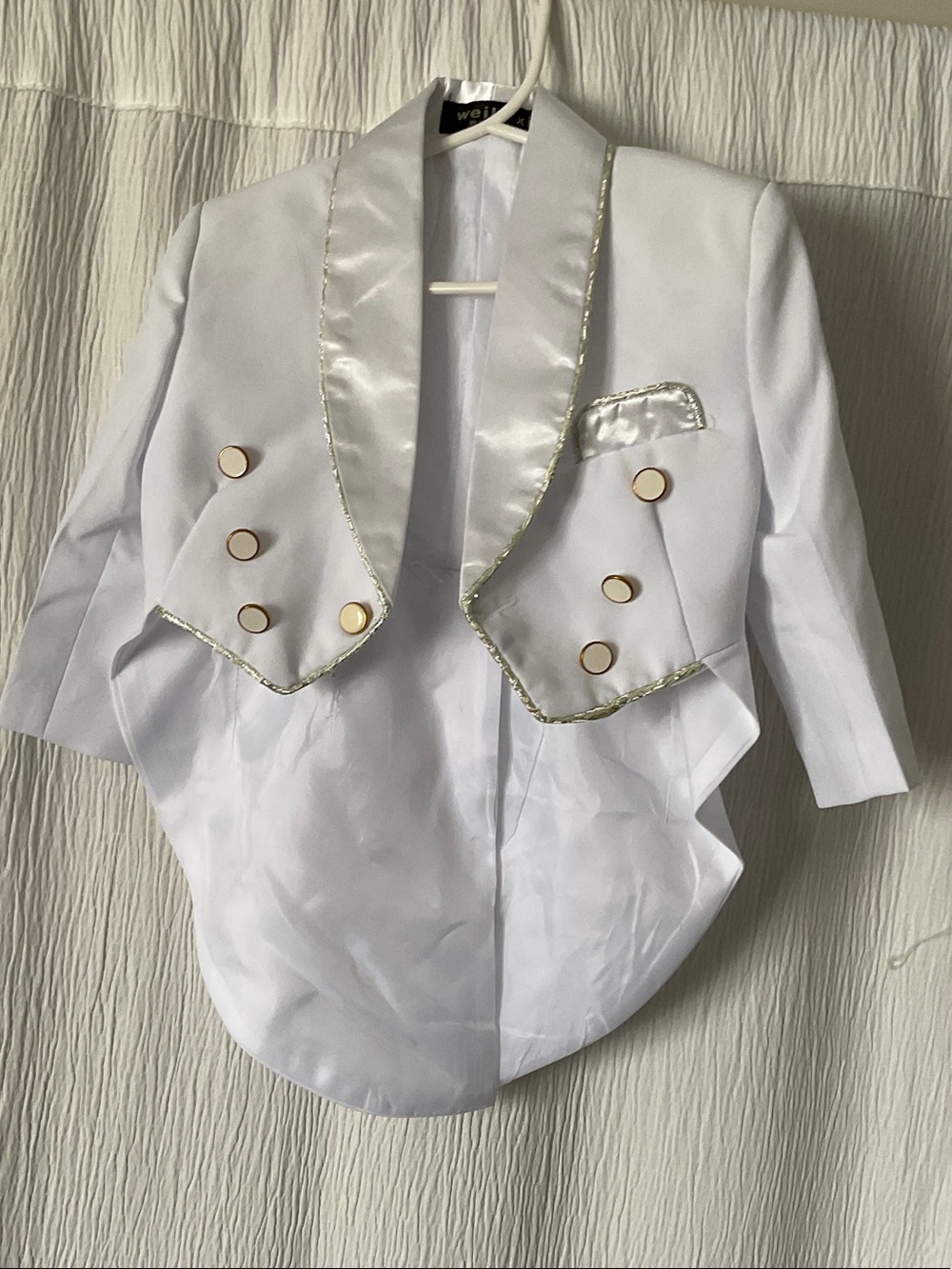 Women's White Cropped Satin-Trim Blazer Jacket